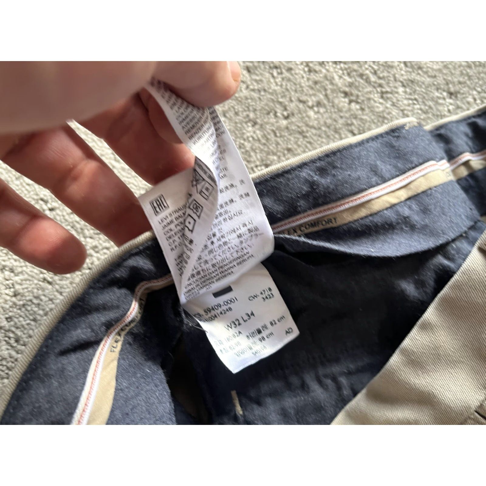 Dockers DOCKERS Dress Pants Flat Front 32x34 Beige Solid Size US 32 / EU 48 - 5 Thumbnail