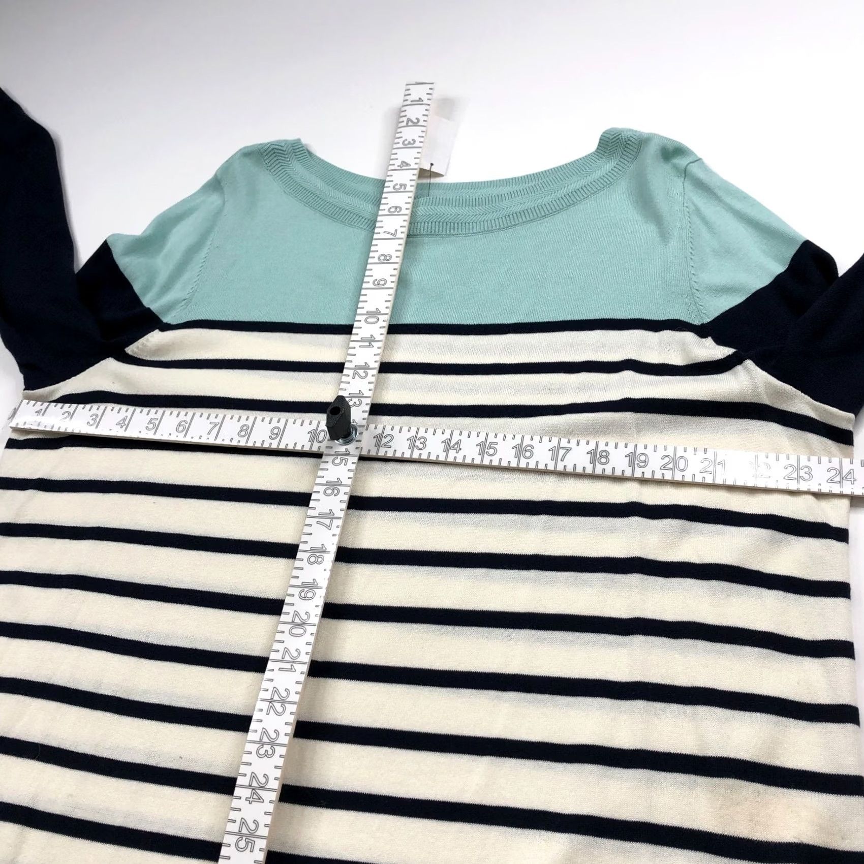 Talbots Talbots Plus NEW Plus 2X Lightweight Boat Neck Pullover Sweater Blue Ivory Striped Knit Pullover Casual Womens 2X Lightweight Pullover Sweater Size XXL / US 16-18 / IT 52-54 - 5 Thumbnail