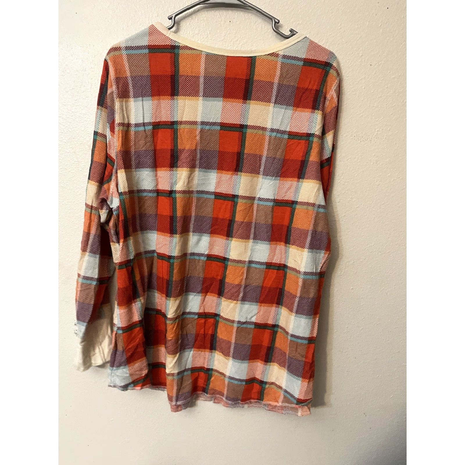 Old Navy Old Navy Plaid Knit Top Womens 2X Multicolor Long Sleeve Crewneck Tunic Shirt Casual Size XXL / US 16-18 / IT 52-54 - 2 Thumbnail