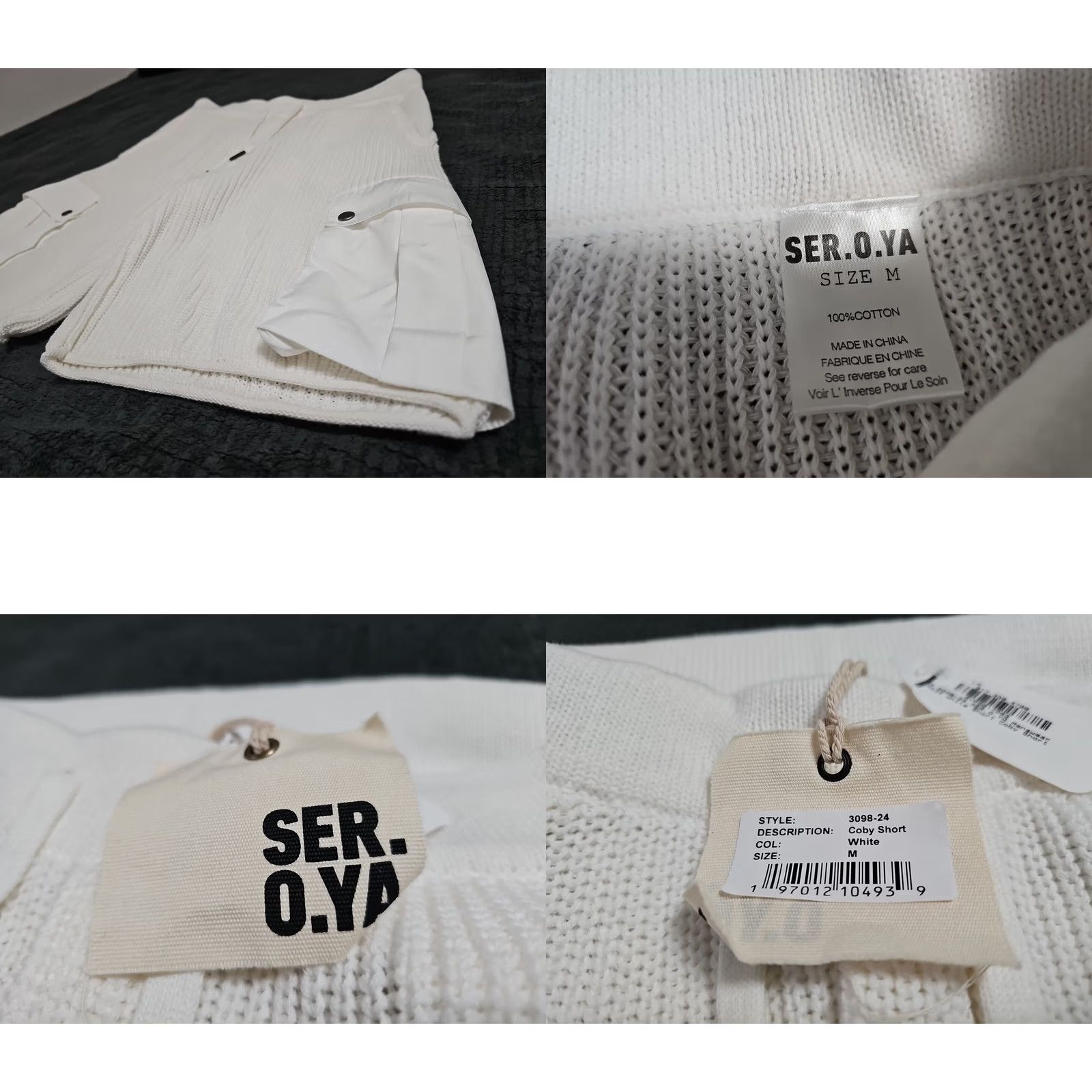 SER.O.YA SER.O.YA Shorts Mens Medium White Cargo Knit Casual Regular Unisex Adults Size US 31 - 8 Thumbnail