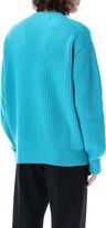 Jil Sander o1y1124 Ribbed Wool Jumper in Turquoise Size US S / EU 44-46 / 1 - 2 Thumbnail