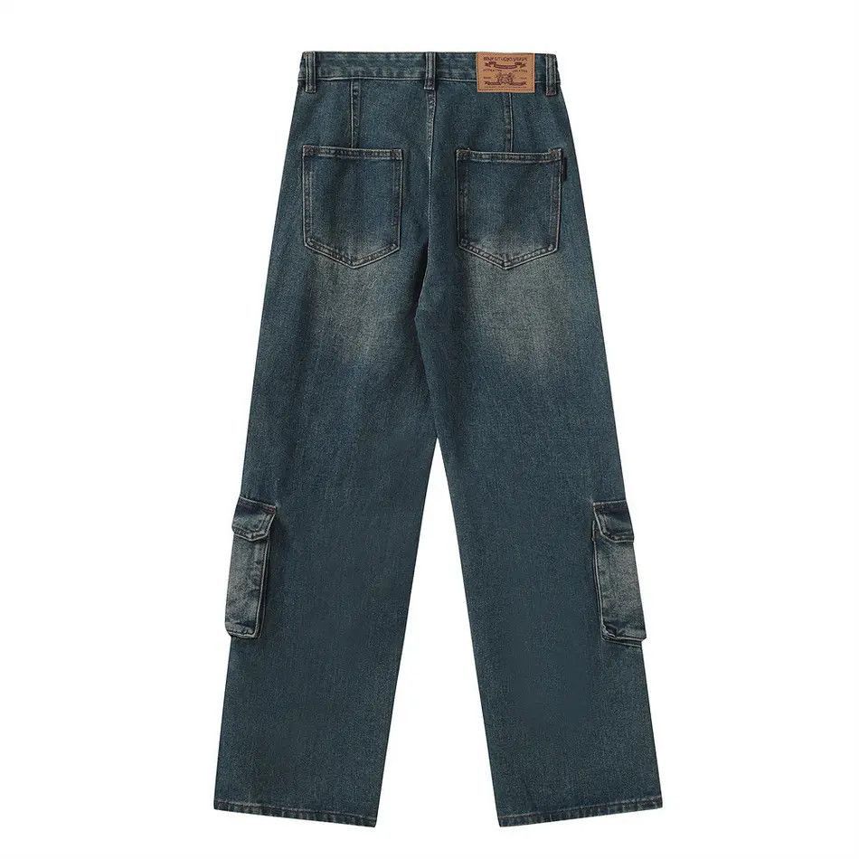 Japanese Brand Retro washed multi pocket jeans Size US 32 / EU 48 - 2 Thumbnail