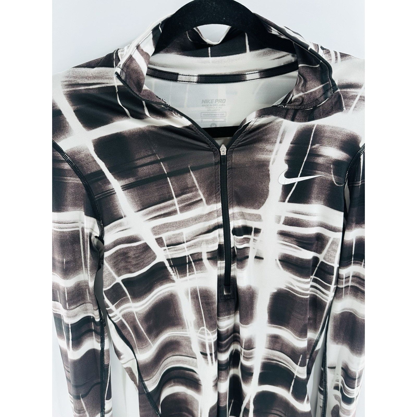 Nike Nike Pro Long Sleeve Top Athletic Zip Pullover Size M / US 6-8 / IT 42-44 - 5 Thumbnail
