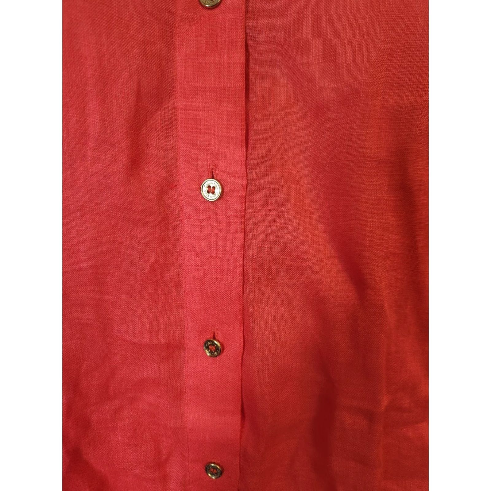 Calvin Klein Calvin Klein Womens Red Roll Tab Sleeve High Low Tunic Top Shirt 2X Plus Size XXL / US 16-18 / IT 52-54 - 3 Thumbnail