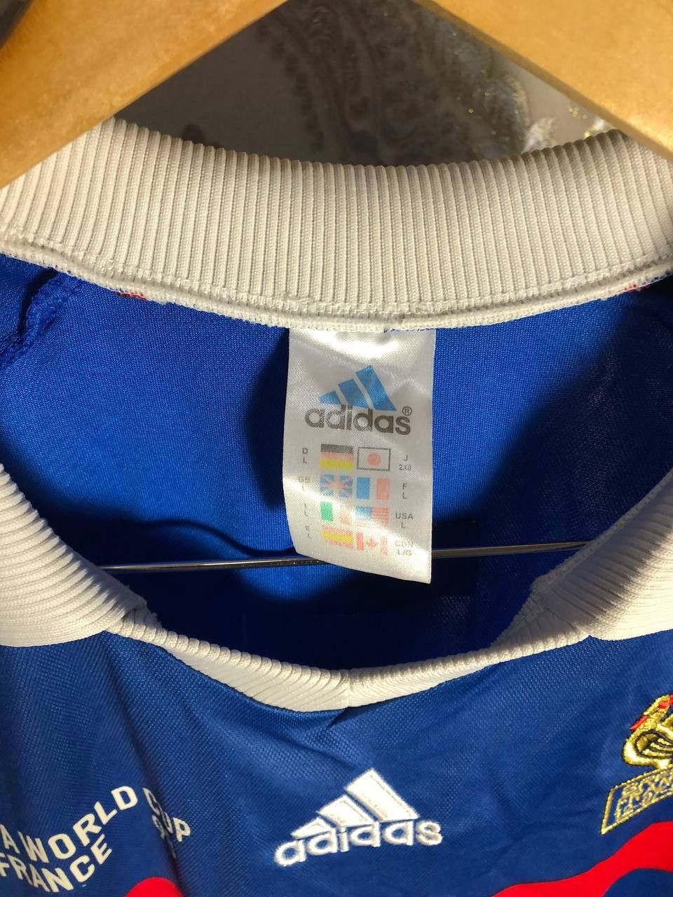 Vintage VERY RARE ADIDAS FRANCE RETRO SOCCER JERSEY PARIS Y2K 90s Size US L / EU 52-54 / 3 - 3 Thumbnail