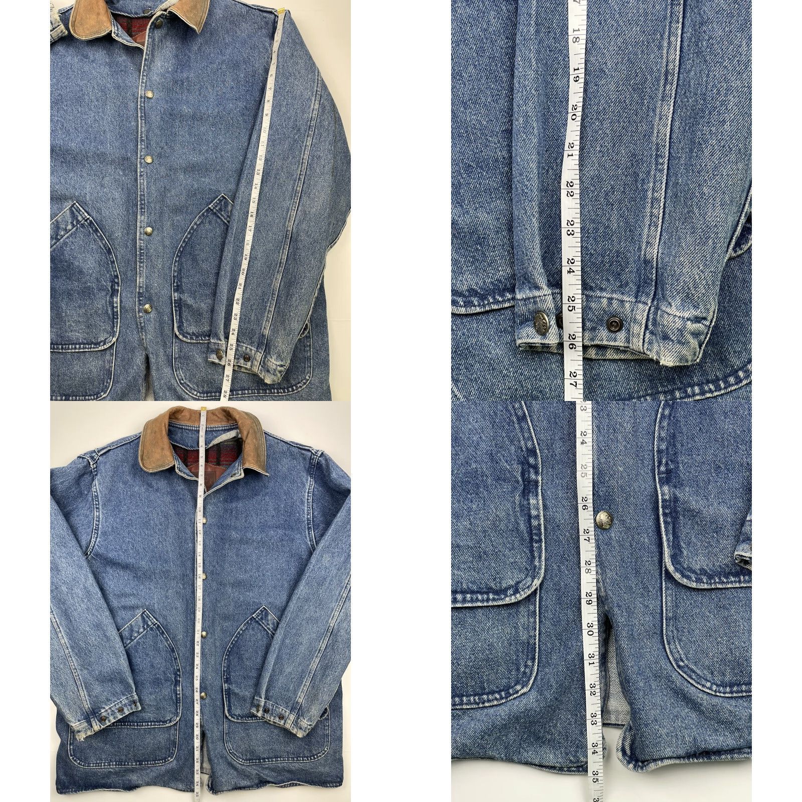 Vintage VINTAGE Woolrich Wool Lined Denim Chore Coat Jacket Aztec Southwest L Made in USA Mens Size US L / EU 52-54 / 3 - 8 Thumbnail
