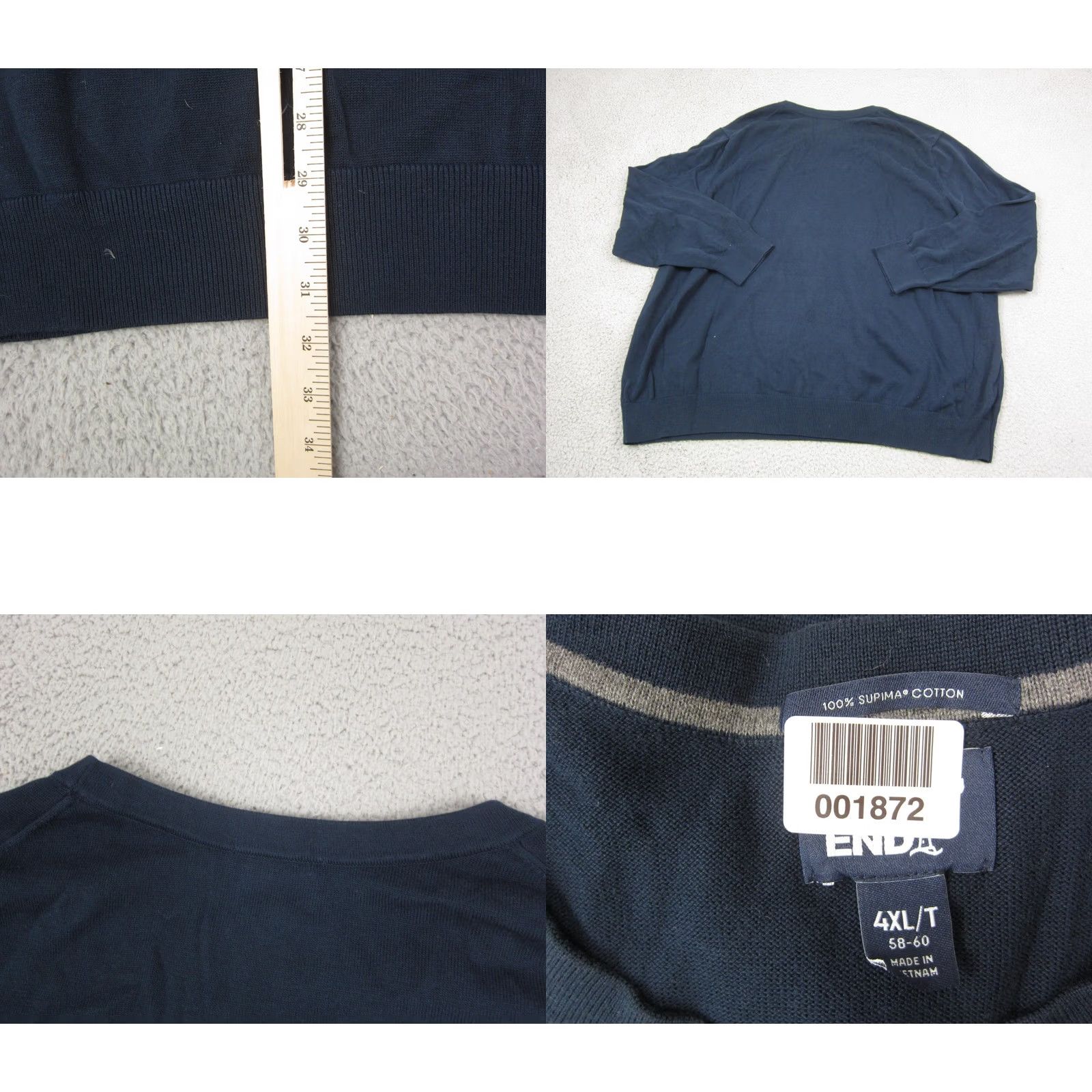 Lands' End Lands' End Sweater Mens 4XLT Blue Pullover Knit Crew Neck Cotton 90s 80s Vintage Big & Tall Mens Size US XXL / EU 58 / 5 - 8 Thumbnail