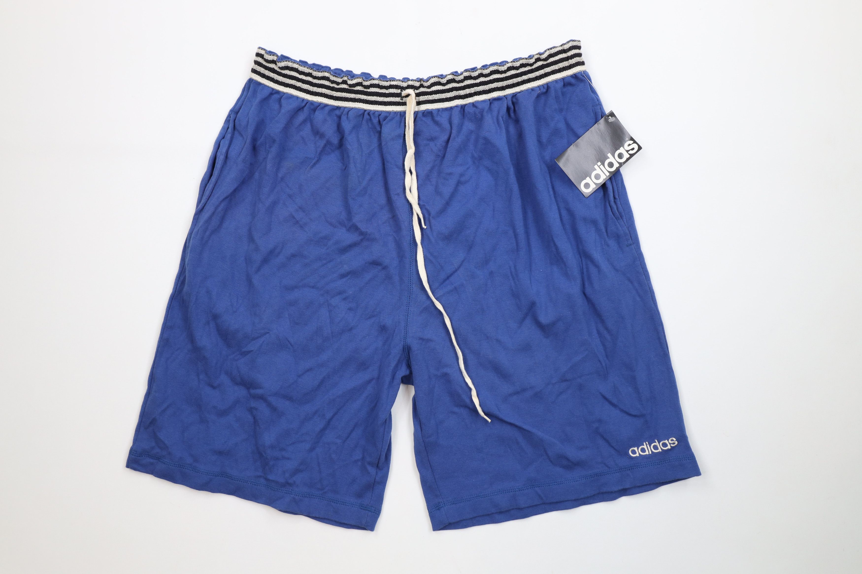 Adidas Deadstock Vintage 90s Adidas Striped Above Knee Shorts Blue Size US 36 / EU 52 - 1 Thumbnail