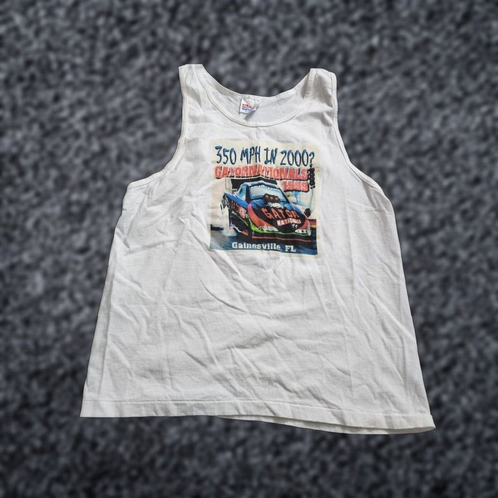 Hanes VINTAGE Hanes Shirt Mens M White Gatornationals Party Animals Double Sided Tank Top T Shirt Size US M / EU 48-50 / 2 - 1 Thumbnail