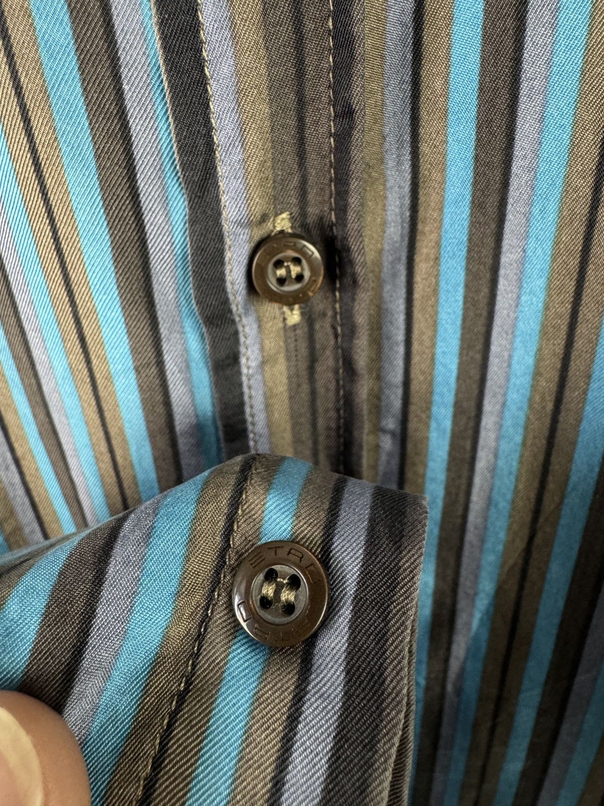 Etro Men’s Etro Milano Striped Shirt Button Up Long Sleeve Size38 Size US S / EU 44-46 / 1 - 7 Thumbnail