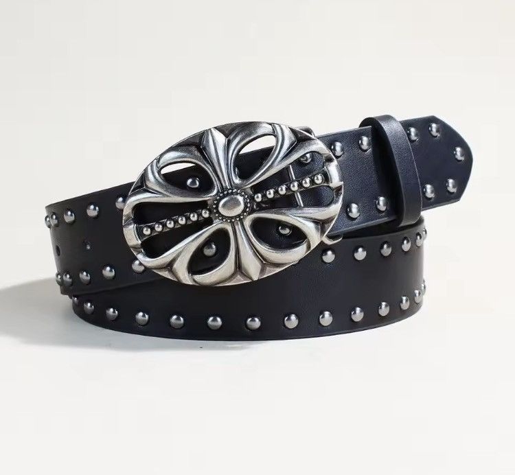 Japanese Brand Black studded cross belt Size 34 - 3 Thumbnail