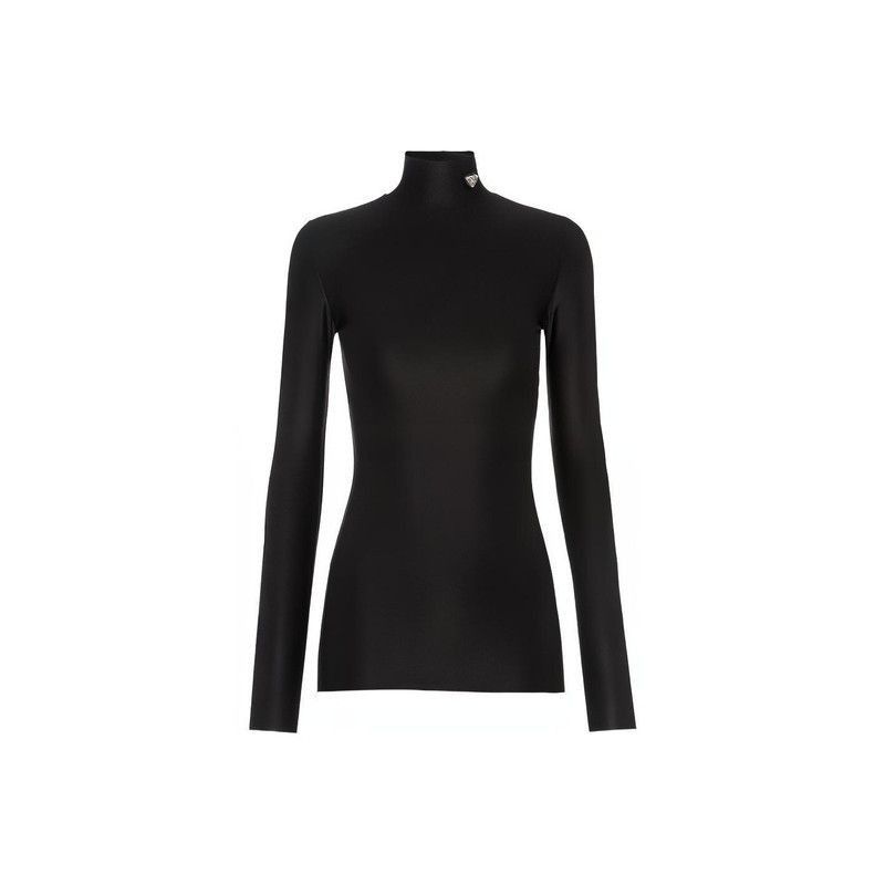 Prada Prada High Neck Black Knit Top-2506 Size US S / EU 44-46 / 1 - 6 Thumbnail