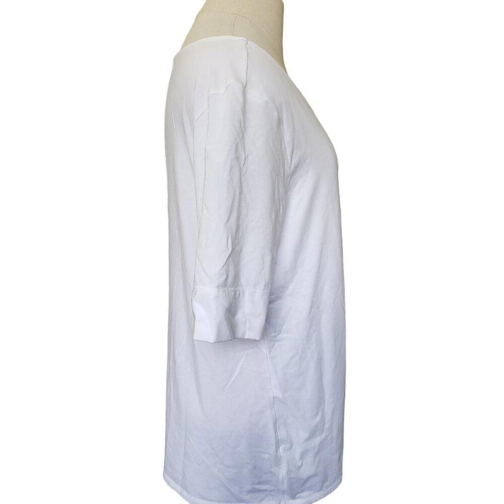 Chicos CT1517 Chico's White "The Ultimate Tee" Size L Size L / US 10 / IT 46 - 2 Thumbnail