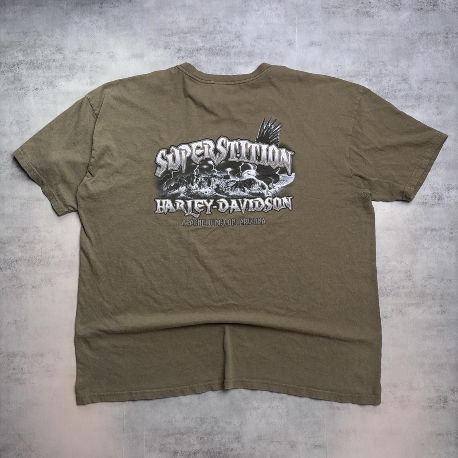 Harley Davidson Y2K Harley Davidson Apache Junction Distressed Biker T-Shirt Size US XXL / EU 58 / 5 - 2 Thumbnail