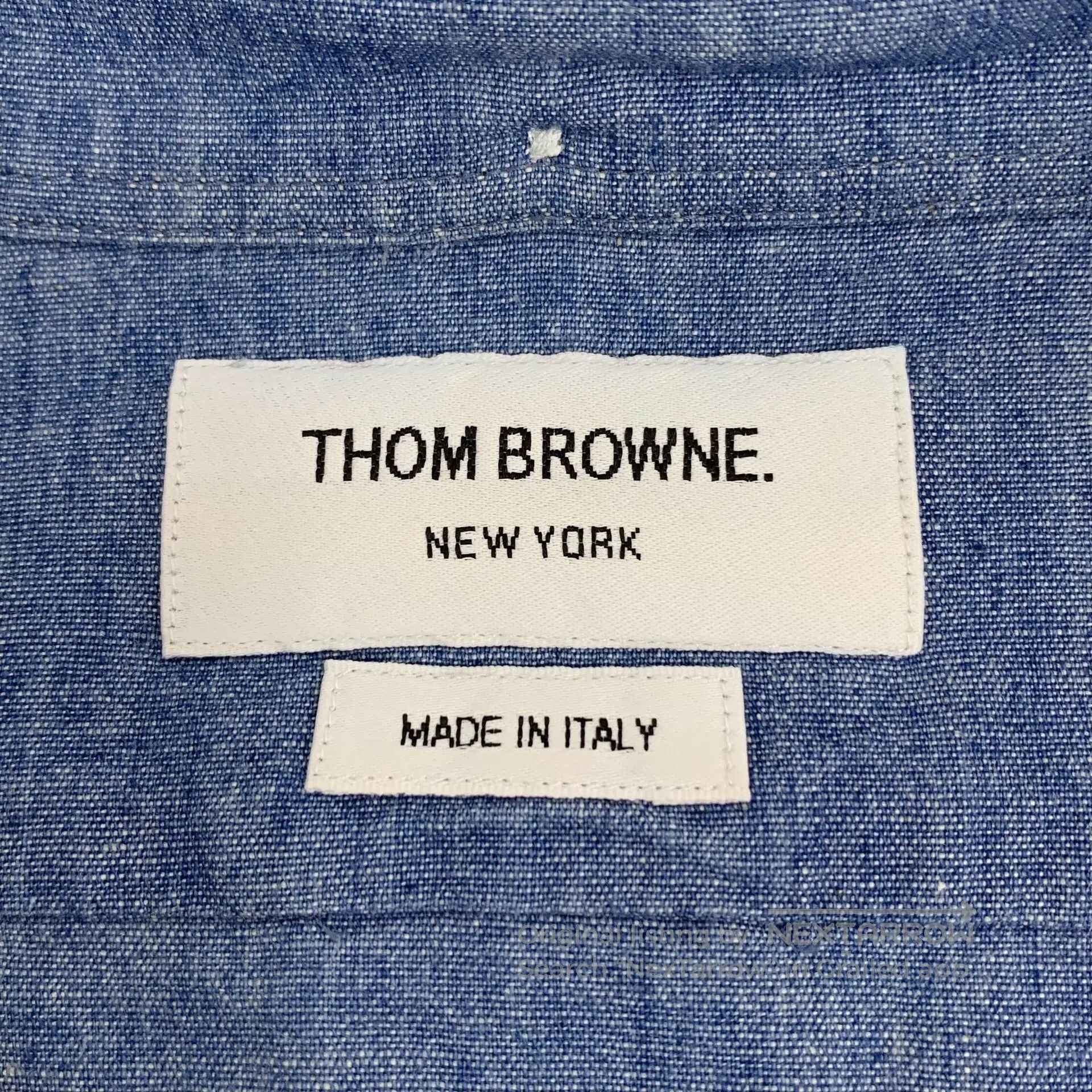 Thom Browne Thom Browne Classic blue four-stripe cotton collar single- Size US S / EU 44-46 / 1 - 6 Thumbnail
