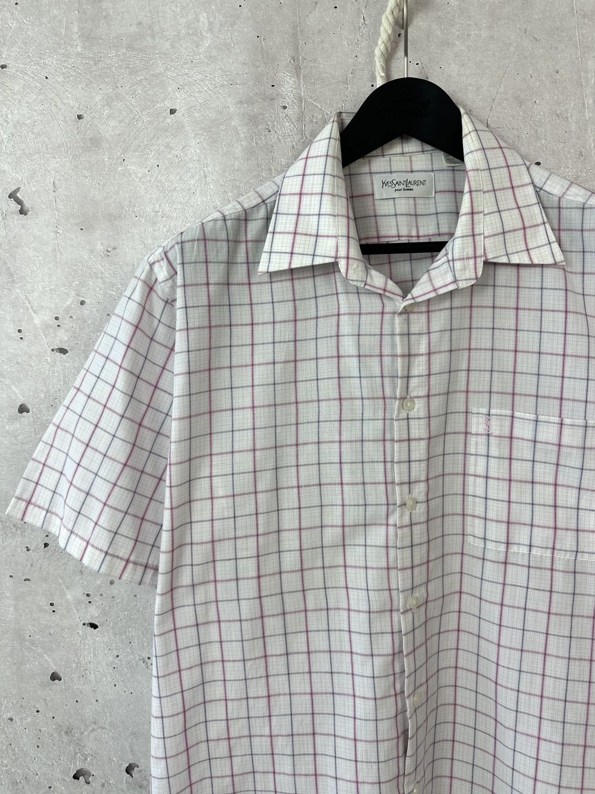 Yves Saint Laurent YSL Vintage YvesSaintLaurent Check Short Sleeve Shirt Size US L / EU 52-54 / 3 - 3 Thumbnail