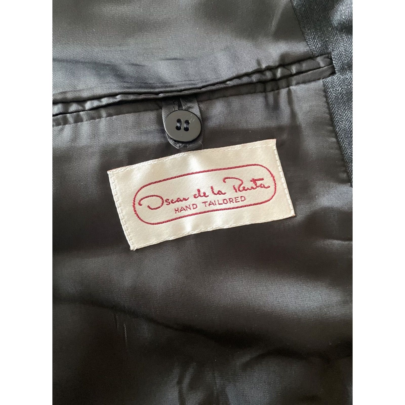 Oscar De La Renta Oscar de la Renta Men Blazer Jacket Sport Jacket Gray Windowpane 44R Notch Lapel Six-Button Six Button Double-Breasted Size 44R - 3 Thumbnail