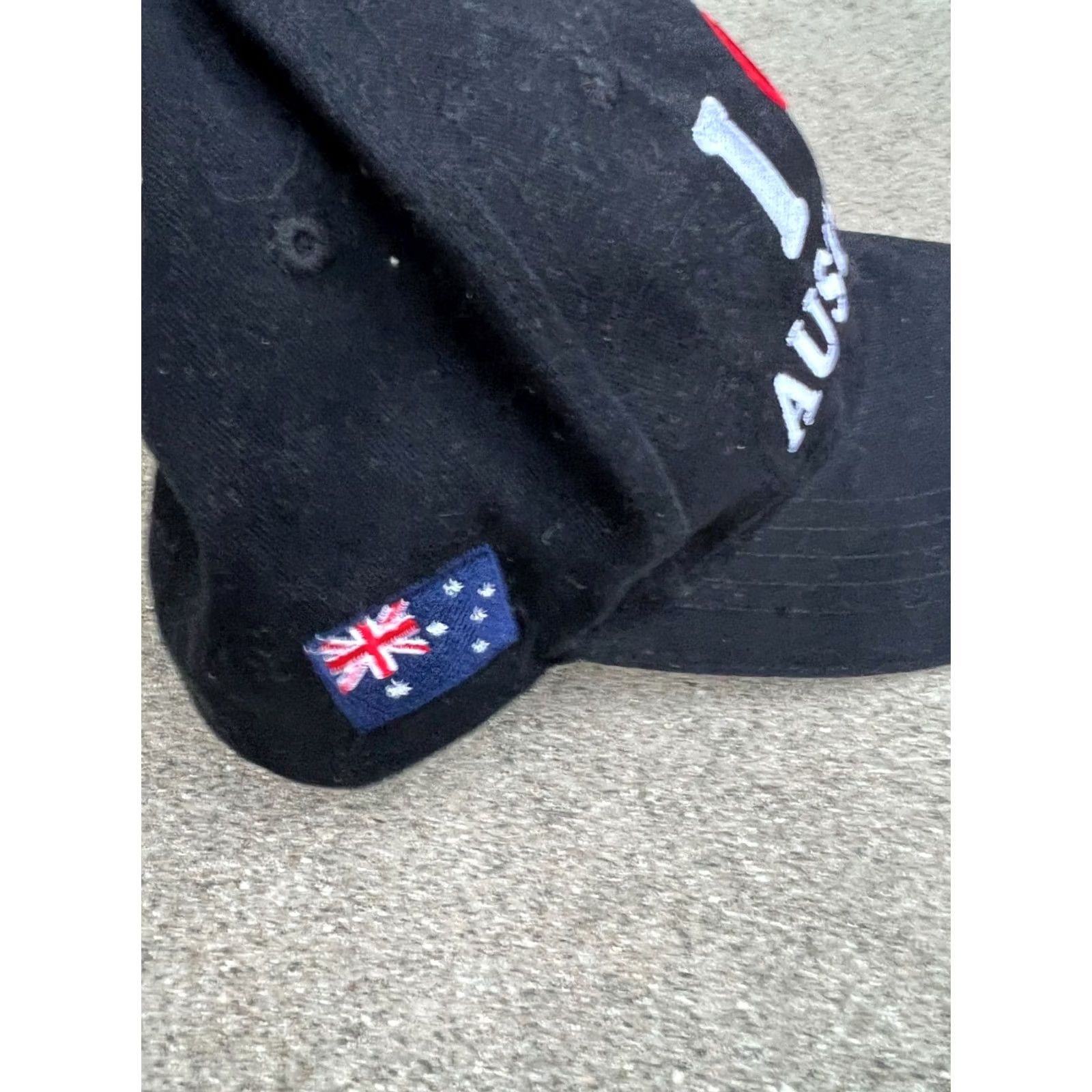 Vintage I Love Australia Embroidered Black Adjustable Cap Hat One Size | Men Mens Size ONE SIZE - 3 Thumbnail