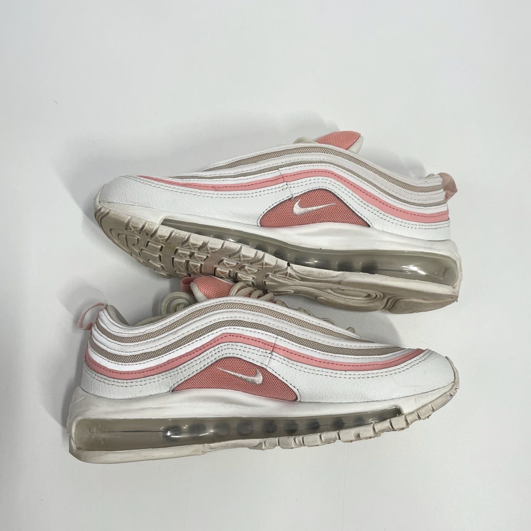Nike VINTAGE Nike Air Max 97 Sneaker Womens 6.5 White Pink Bleached Coral 2019 Nike Air Max 97 921733-104 Size US 4 / IT 34 - 3 Thumbnail