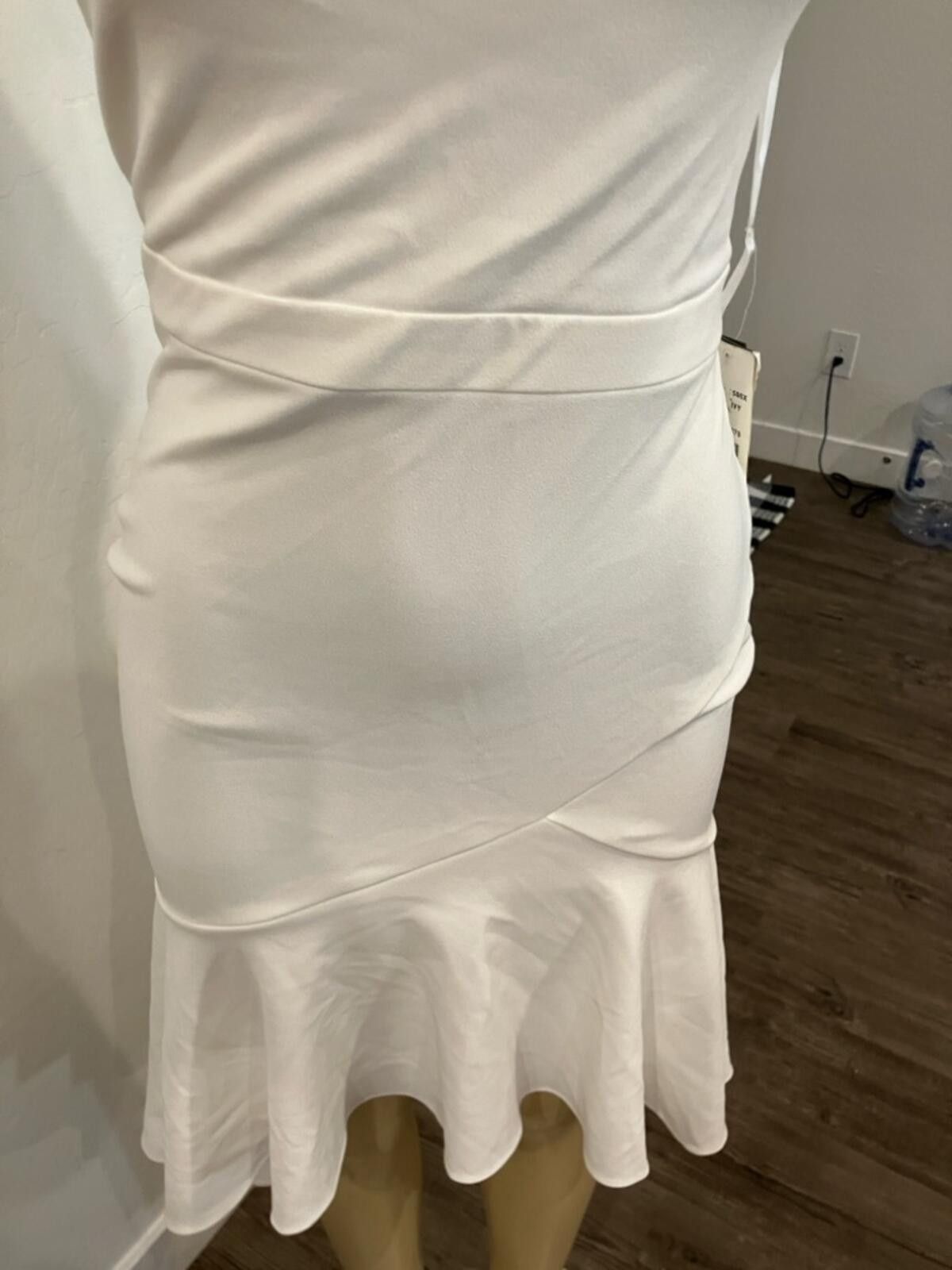 Aquascutum NWT Aqua Asymmetric One-Shoulder Off White Dress Size S / US 4 / IT 40 - 10 Thumbnail