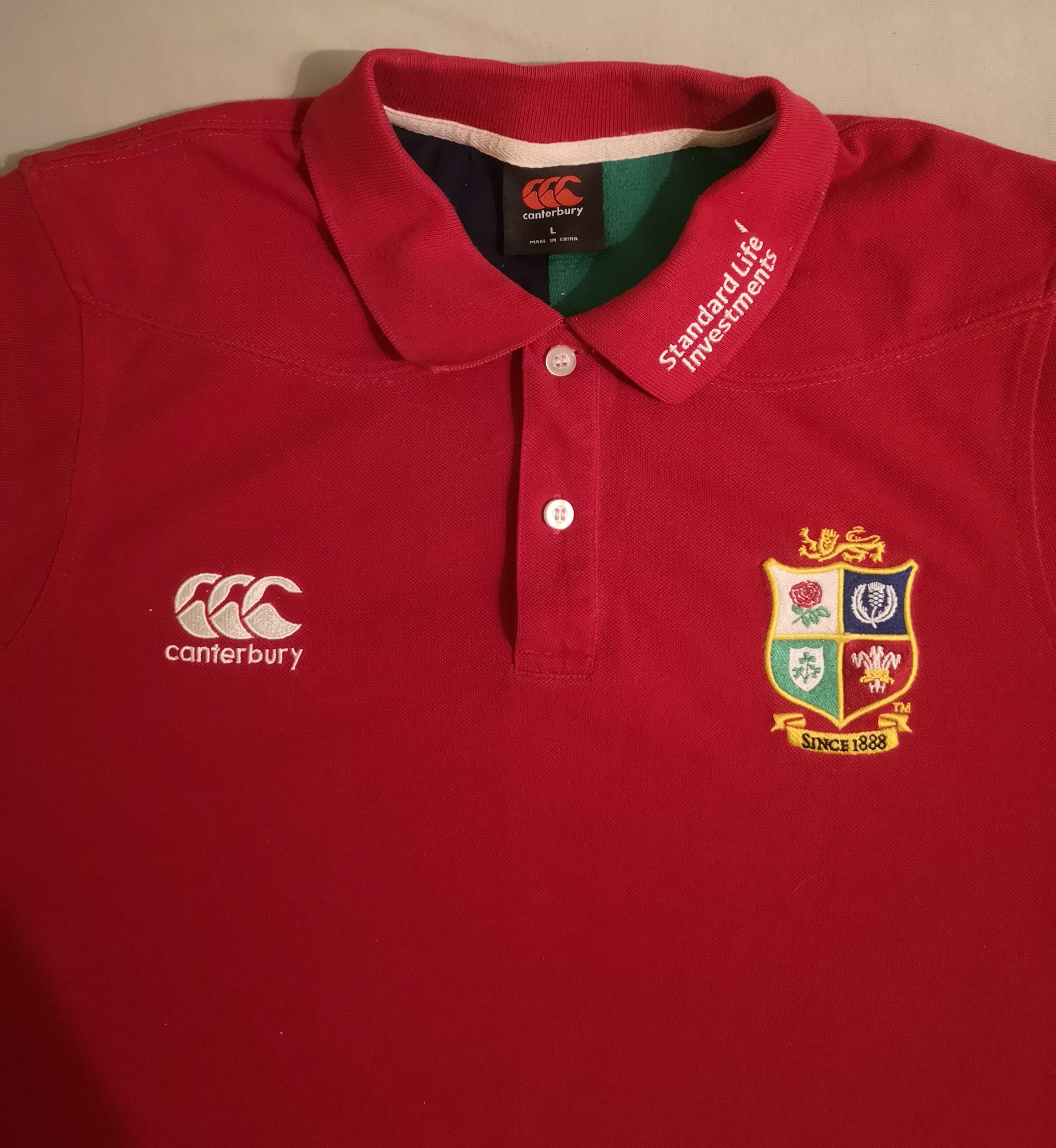 Canterbury of New Zealand Shirt Polo British Irish Lions Rugby 2017 Retro NZ Size US L / EU 52-54 / 3 - 2 Thumbnail