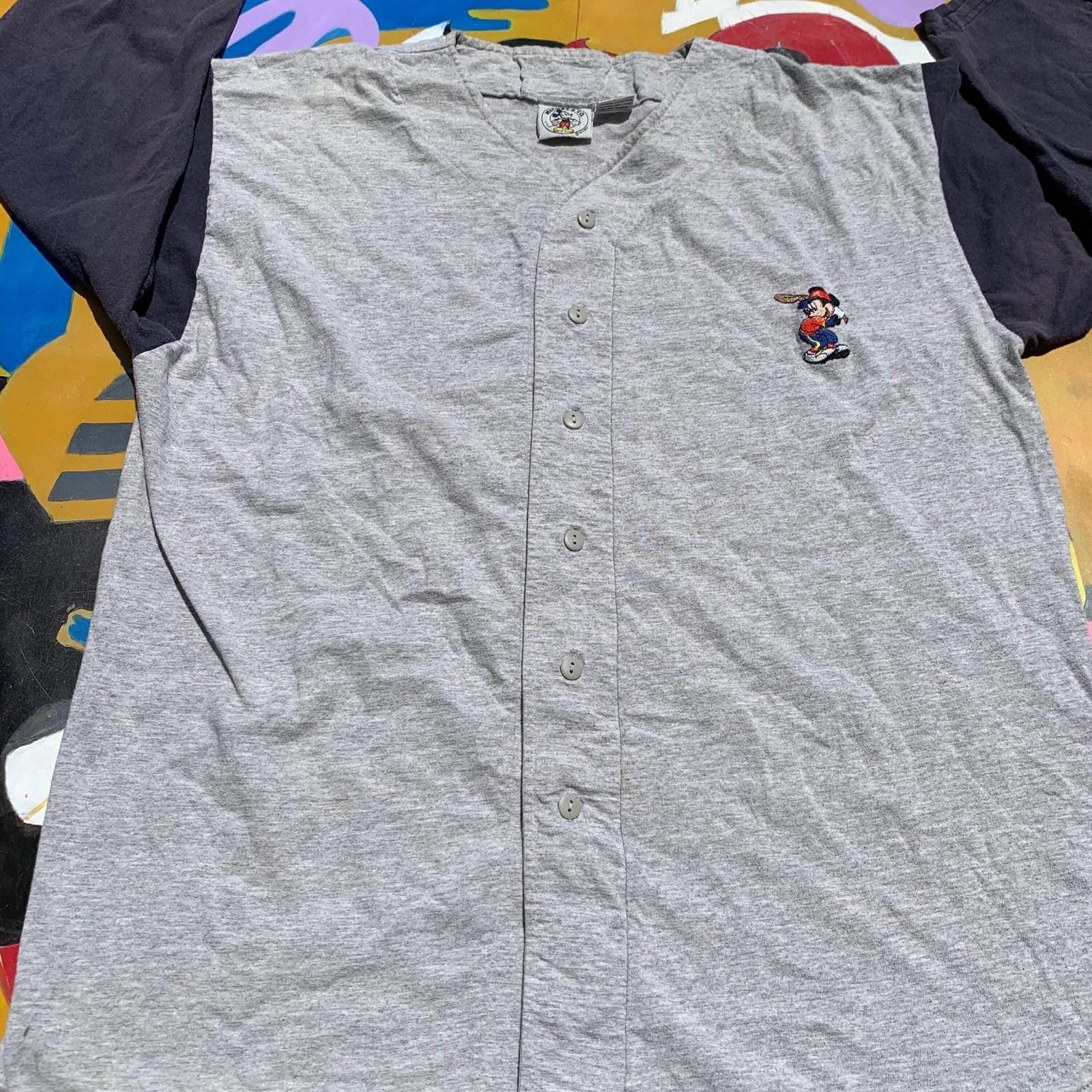 Mickey & Co. Vintage Mickey Mouse Baseball Style Button-Up Shirt Size ONE SIZE - 1 Thumbnail