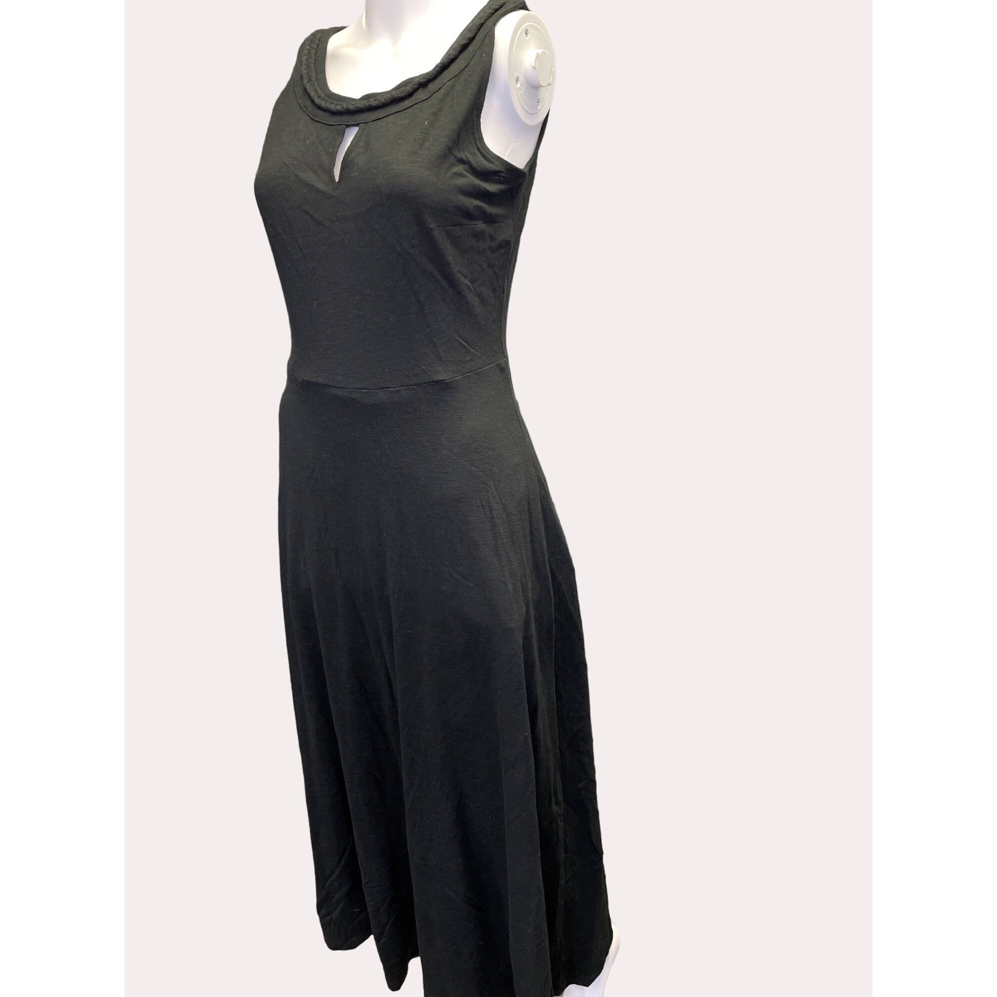 Talbots Talbots Women's Black Sleeveless Maxi Dress Peep Hole front Size XS / US 0-2 / IT 36-38 - 2 Thumbnail
