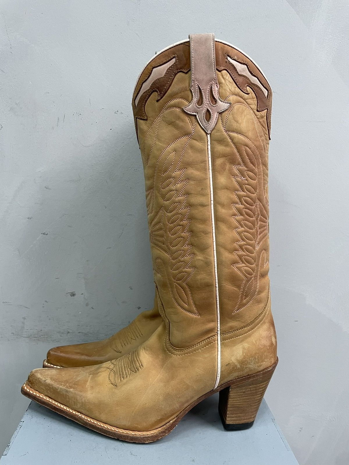If Six Was Nine Western marlboro style leather boots retro fashion 90s Size US 8 / EU 41 - 2 Thumbnail