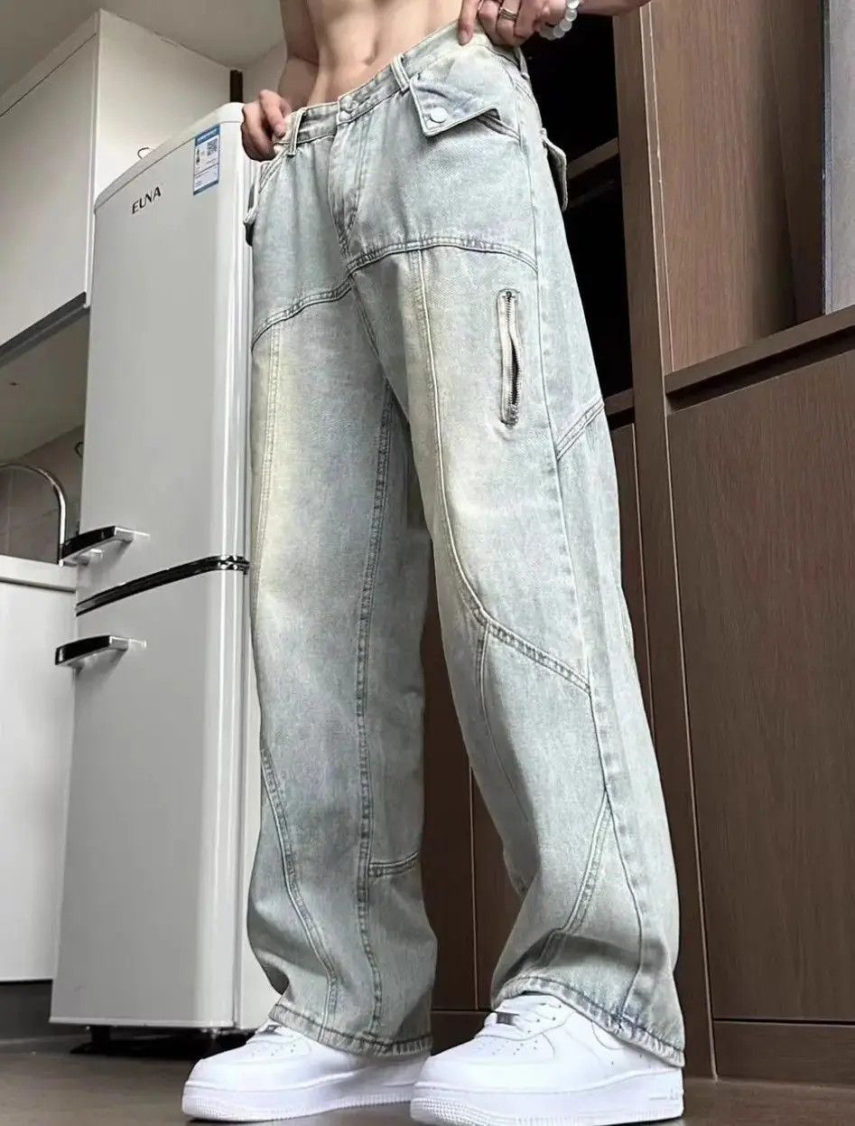 Japanese Brand Retro wide leg straight leg jeans Size US 30 / EU 46 - 3 Thumbnail
