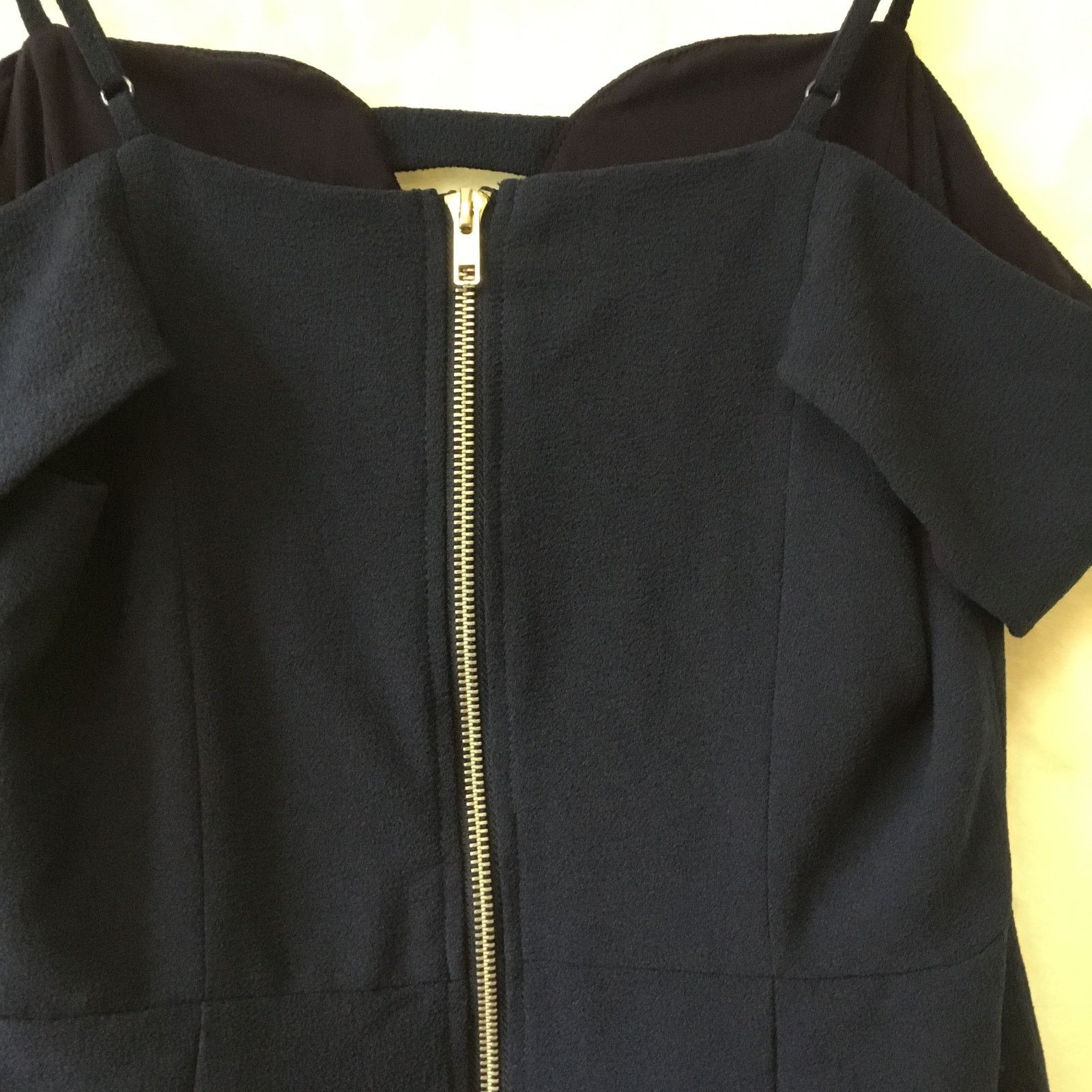 Other Storee Navy Blue Off-Shoulder Zip-Up Formal Dress Size M / US 6-8 / IT 42-44 - 9 Thumbnail