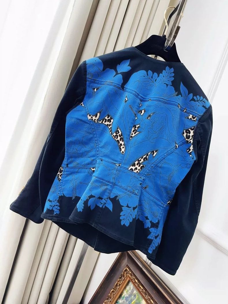 Louis Vuitton Louis Vuitton Vintage Blue Floral Denim Jacket-2506 Size S / US 4 / IT 40 - 2 Thumbnail
