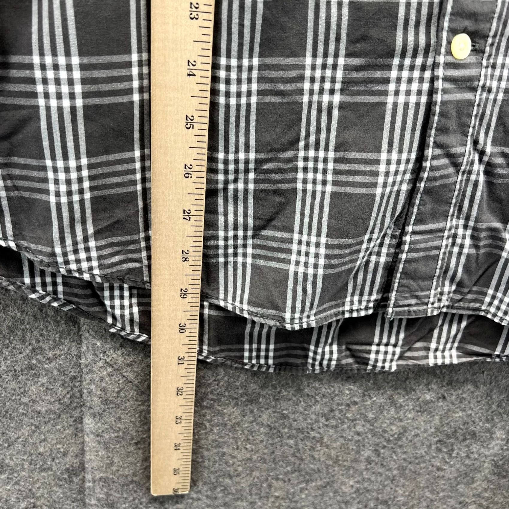 Tommy Hilfiger Tommy Hilfiger Shirt Mens Large Button-Up Glen Check Cotton Trim Fit Dress Plaid Size 42R - 4 Thumbnail