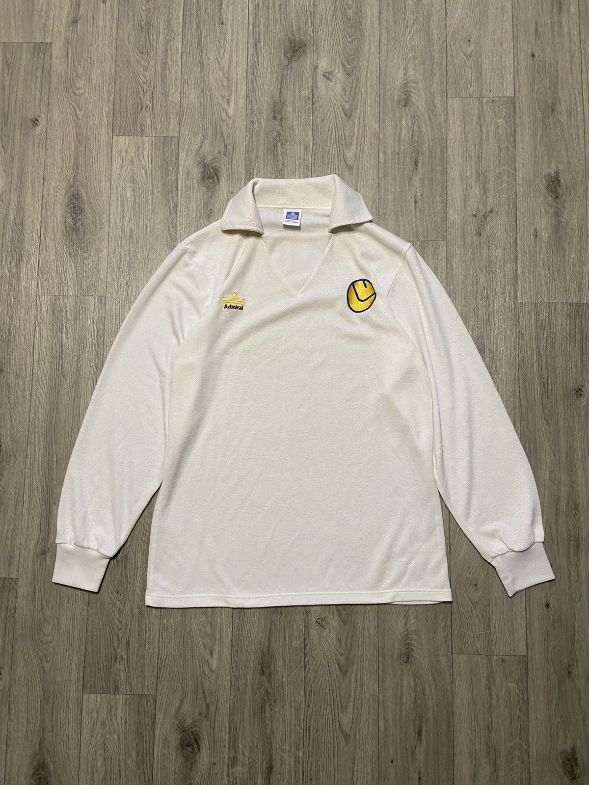 image of Soccer Jersey x Vintage Admiral Leeds United 1973-1976 Home Jersey Longsleev in White (Size Medium)