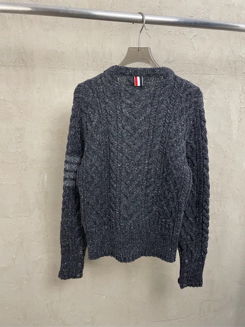 Thom Browne Thom browne Dark gray classic four-stripe wool thick round- Size US S / EU 44-46 / 1 - 2 Thumbnail