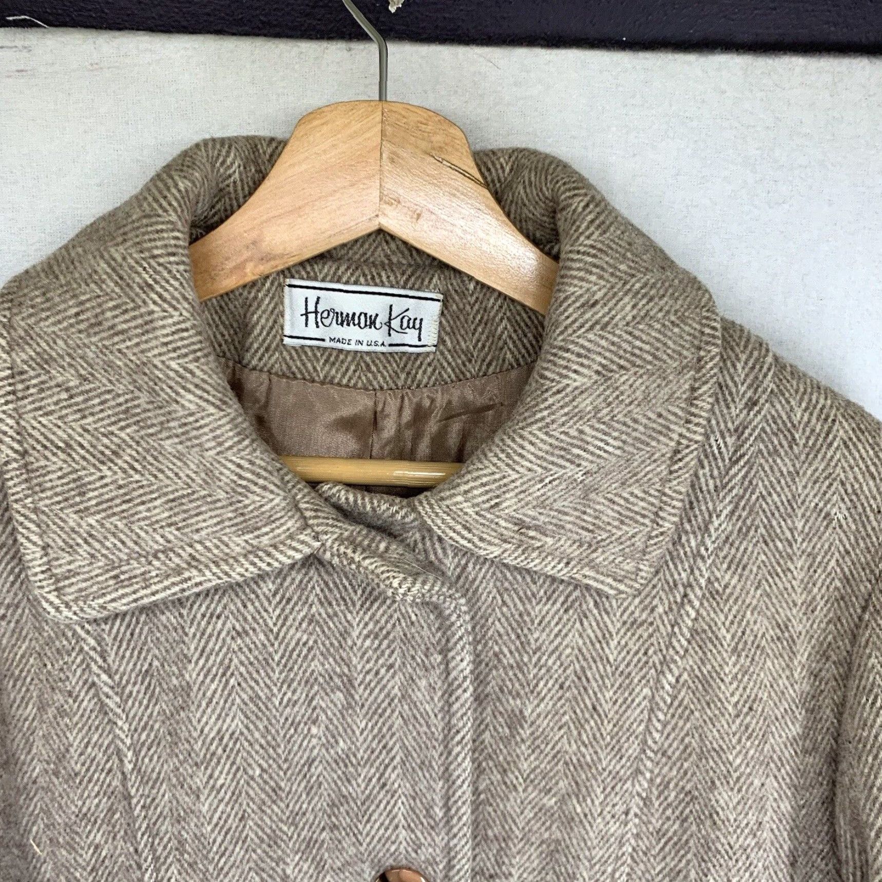 Vintage VINTAGE Herman Kay Coat Woman Pea Coat Wool Beige 80% wool 20% Nylon 43x32 Size M / US 6-8 / IT 42-44 - 6 Thumbnail