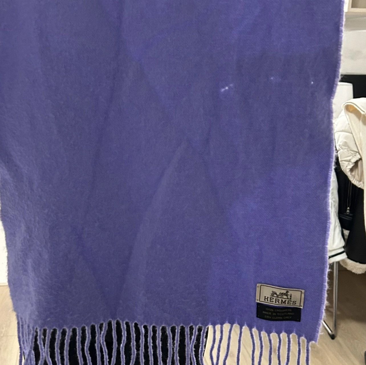 Hermes Hermes purple cashmere scarf Size ONE SIZE - 4 Thumbnail