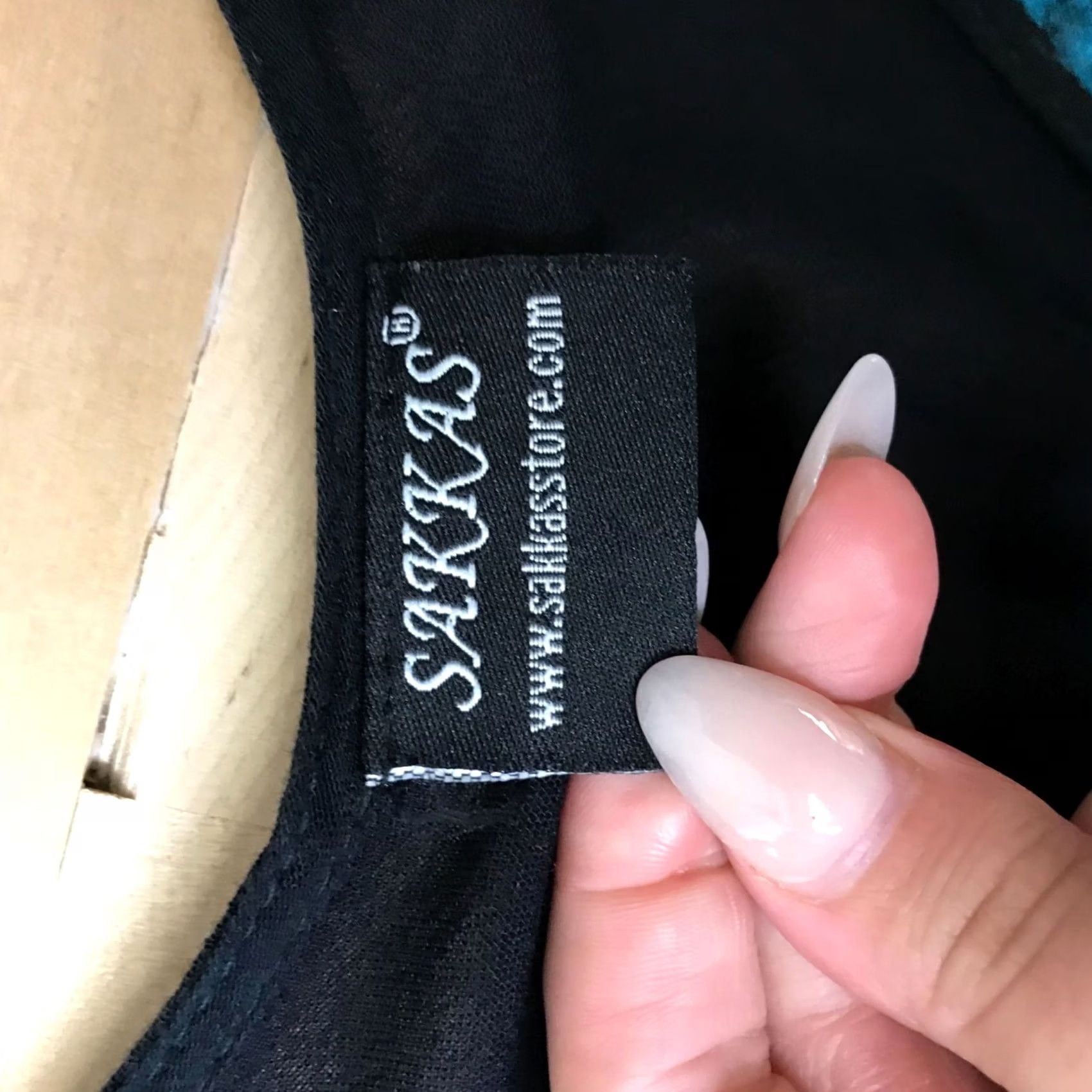 Vintage VINTAGE Sakkas WOMEN'S One Size SHORT SLEEVE BOHO DRESS Black Turquoise Midi Sundress Womens OS Dresses Size 42" / US 20 - 7 Thumbnail