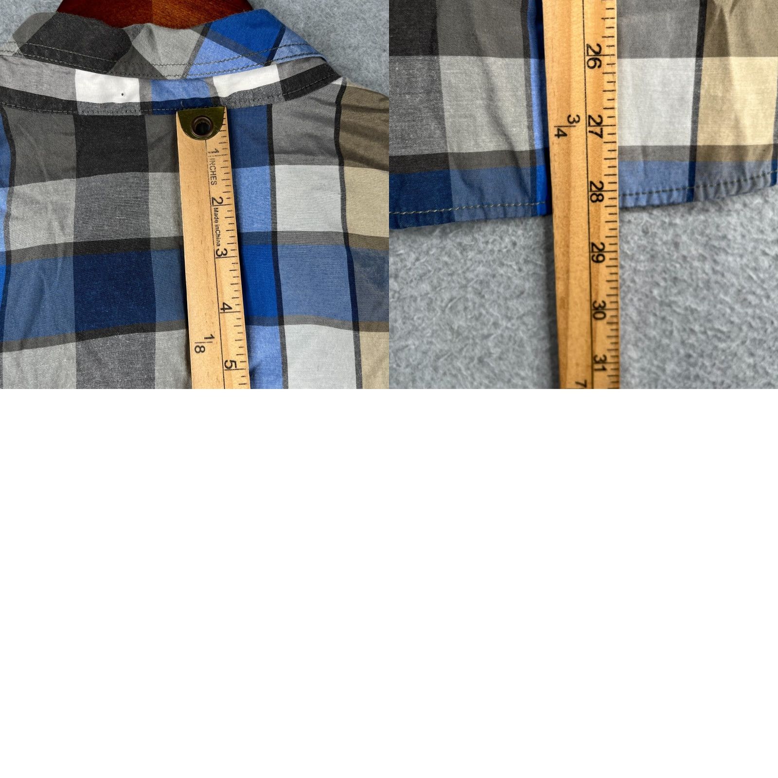 Enyce Enyce Shirt Button-Up Short Sleeve Men Medium Blue Black Check Pocket Button Up Casual Hip Hop Classic Vintage No Size US M / EU 48-50 / 2 - 8 Thumbnail
