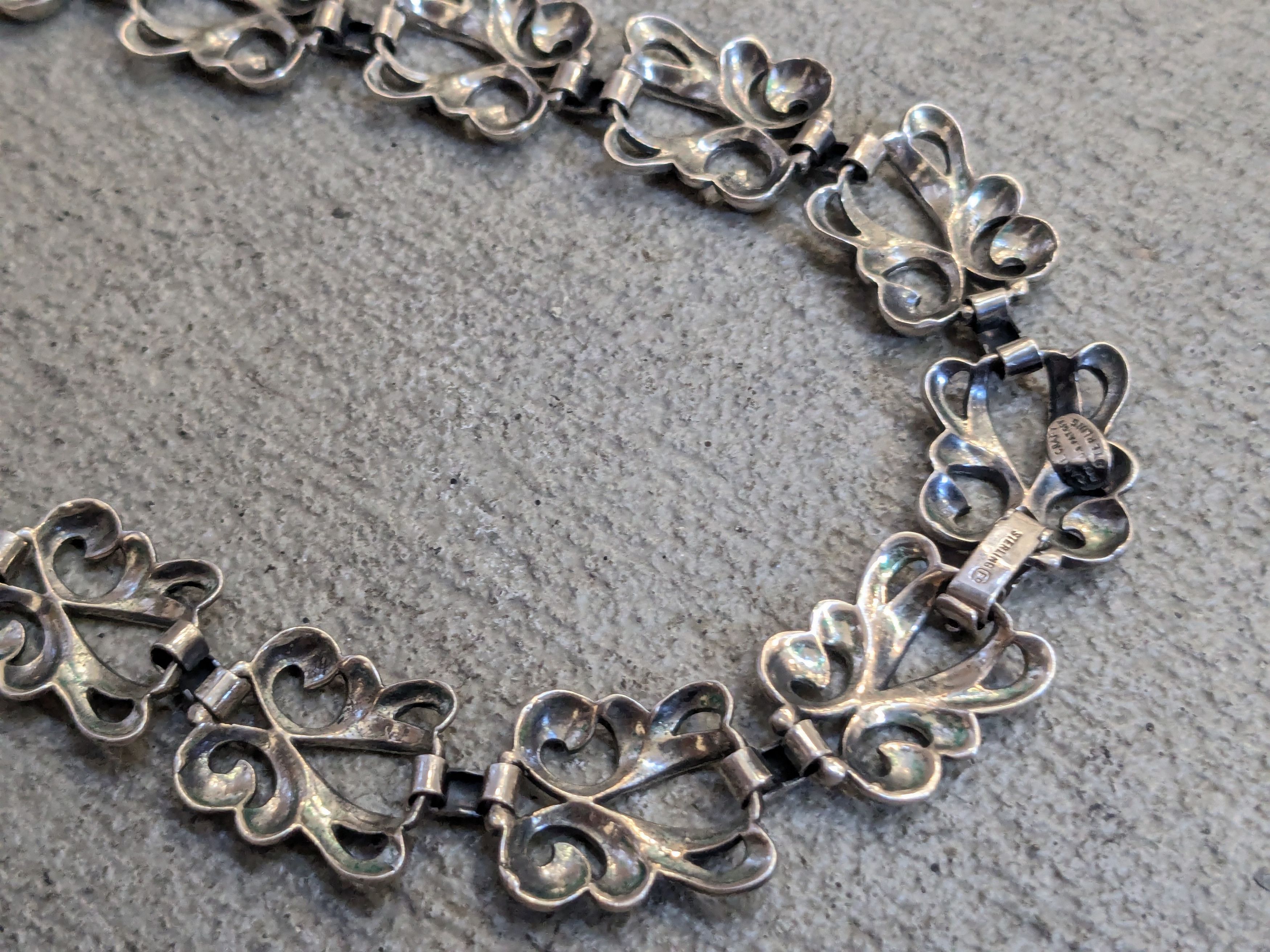 Sterling Silver Sterling Silver Danecraft Necklace Floral Fleur de Lis 15.5" Size ONE SIZE - 11 Thumbnail