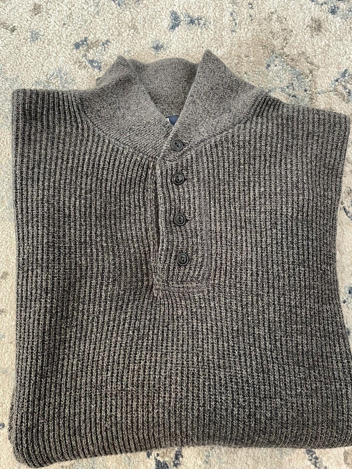 English Rib High Neck Henley Jumper