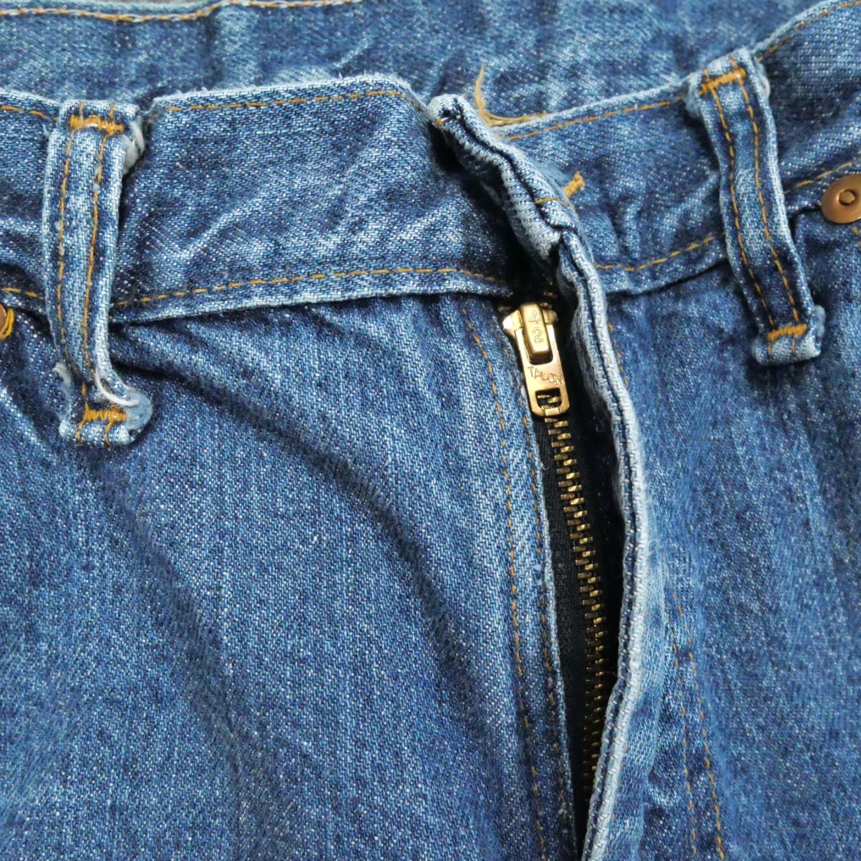 Denime VINTAGE Gauchos Jeans Mens 30x30 Blue Denim Pants Faded Straight Leg 80s Size US 30 / EU 46 - 5 Thumbnail