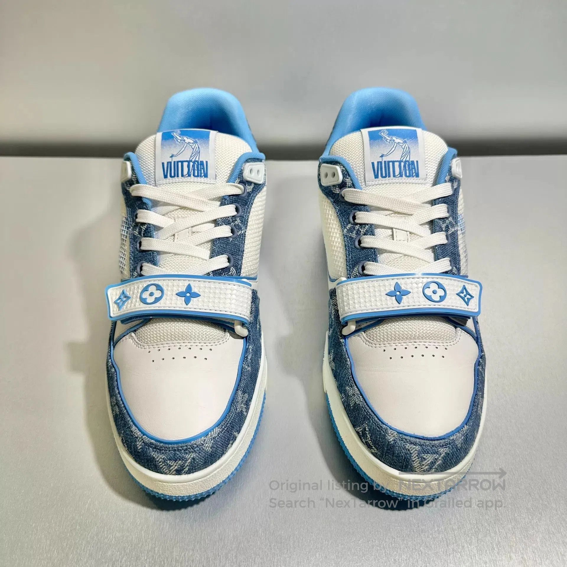 Louis Vuitton Blue Low-Top Sneakers with Velcro Strap, Size 8. Size US 8 / EU 41 - 2 Thumbnail