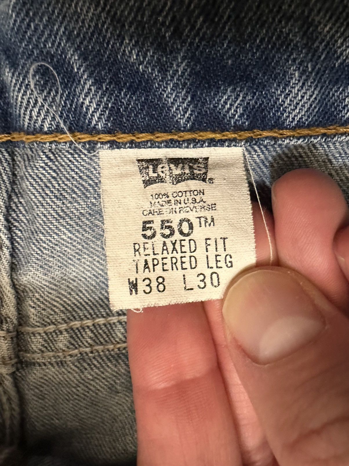 Levi's Vintage 90s Levi's 550 Jeans Orange Tab Med Wash|USA 36x29” Size US 36 / EU 52 - 5 Thumbnail