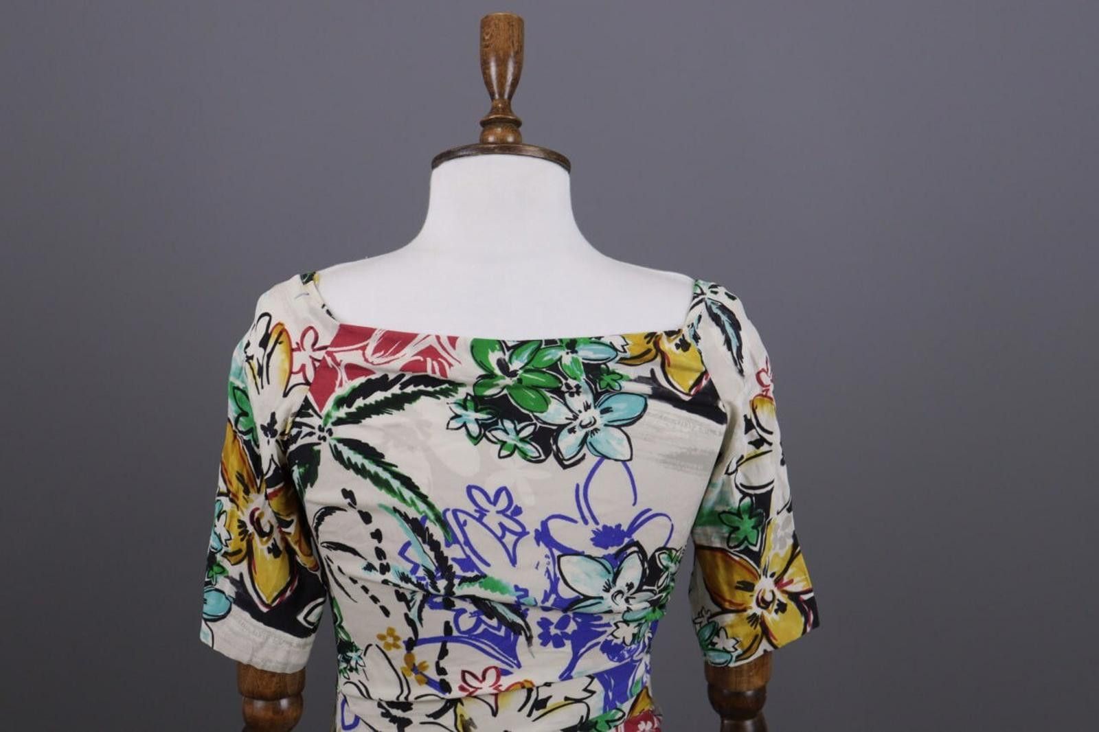 Etro Etro Milano White Floral Silk Bodycon Dress Size 42 / M Size M / US 6-8 / IT 42-44 - 10 Thumbnail