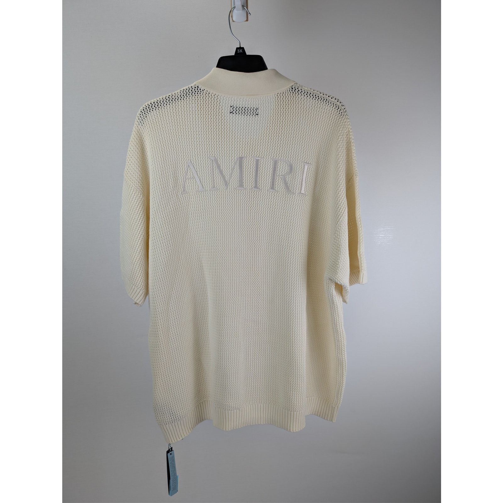 Amiri o1rshd1 Amiri Crochet Button up Half Sleeve Shirt in Ivory Size US XL / EU 56 / 4 - 11 Thumbnail