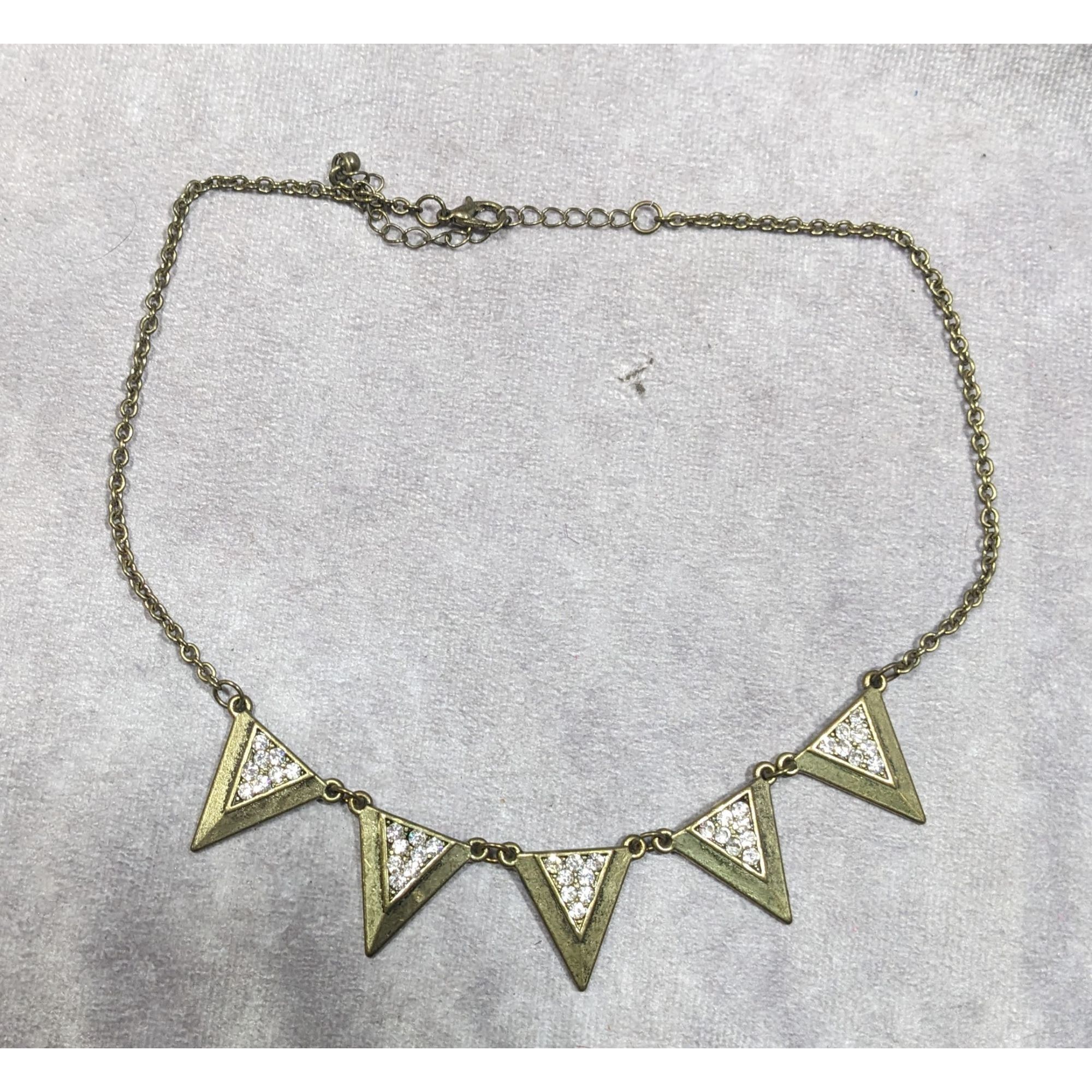 Other Geometric Glam Gold Tone Rhinestone Statement Necklace Size ONE SIZE - 6 Thumbnail
