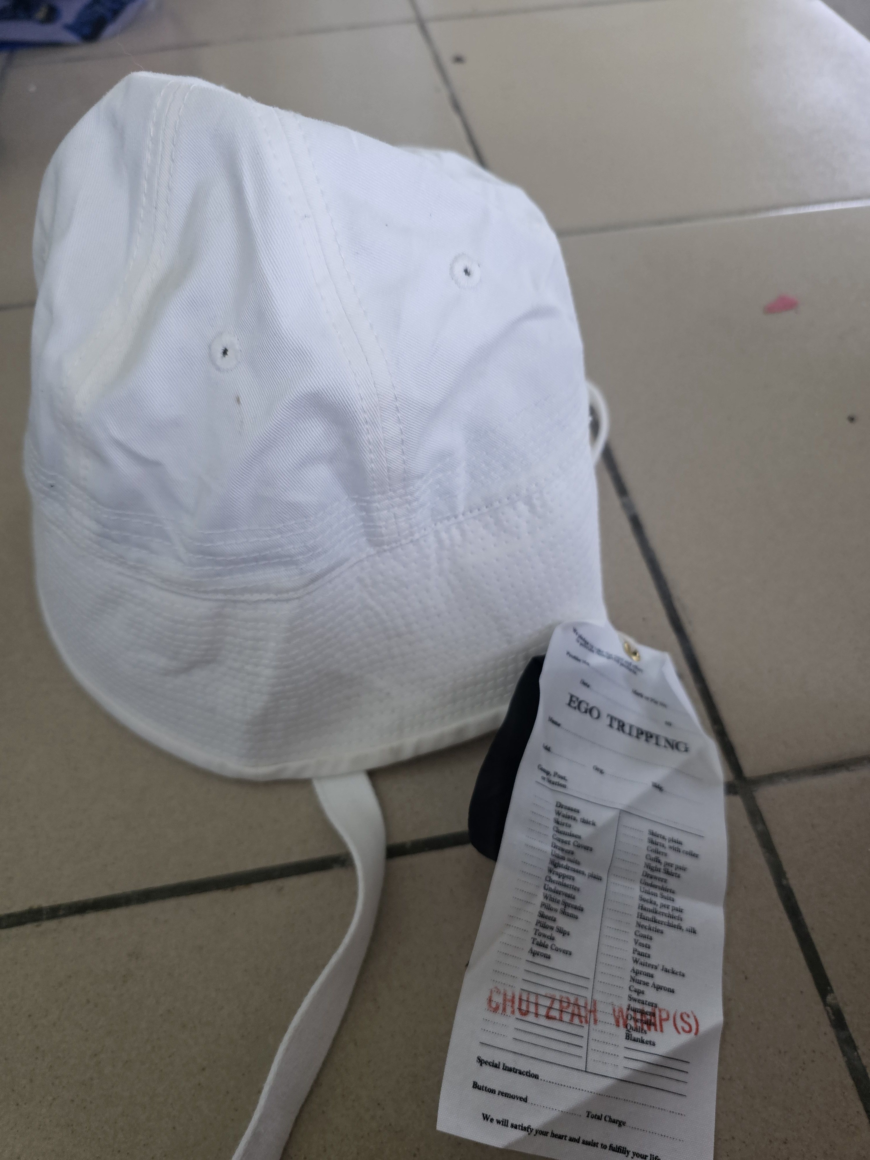 Japanese Brand Ego Tripping Streerwear White Hat Size ONE SIZE - 1 Thumbnail