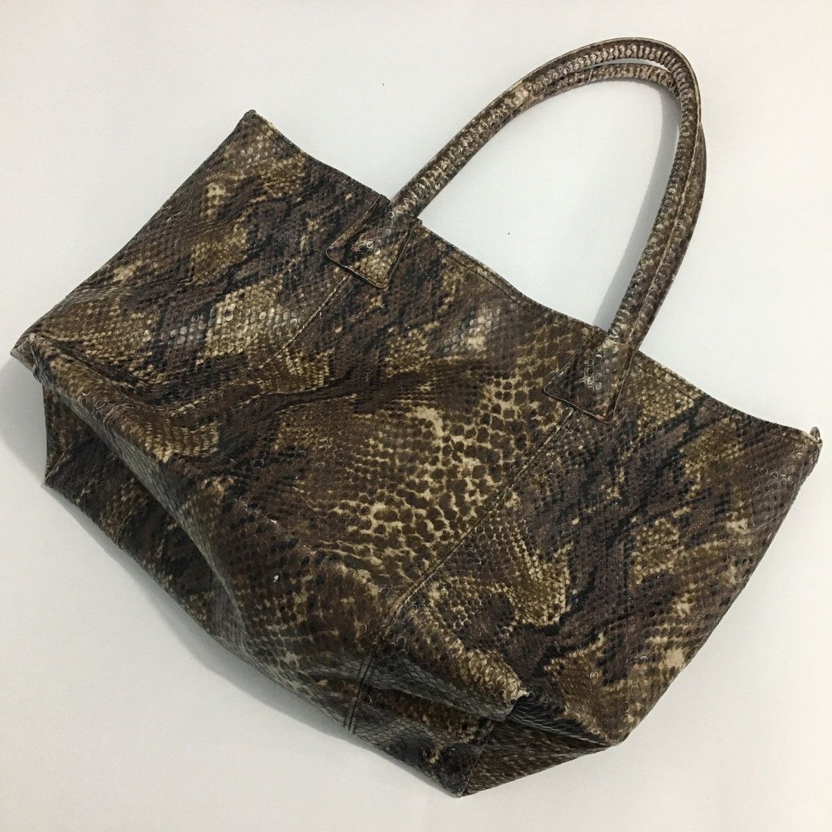 Japanese Brand Kenzia Leather Snake Skin Totebag Size ONE SIZE - 3 Thumbnail