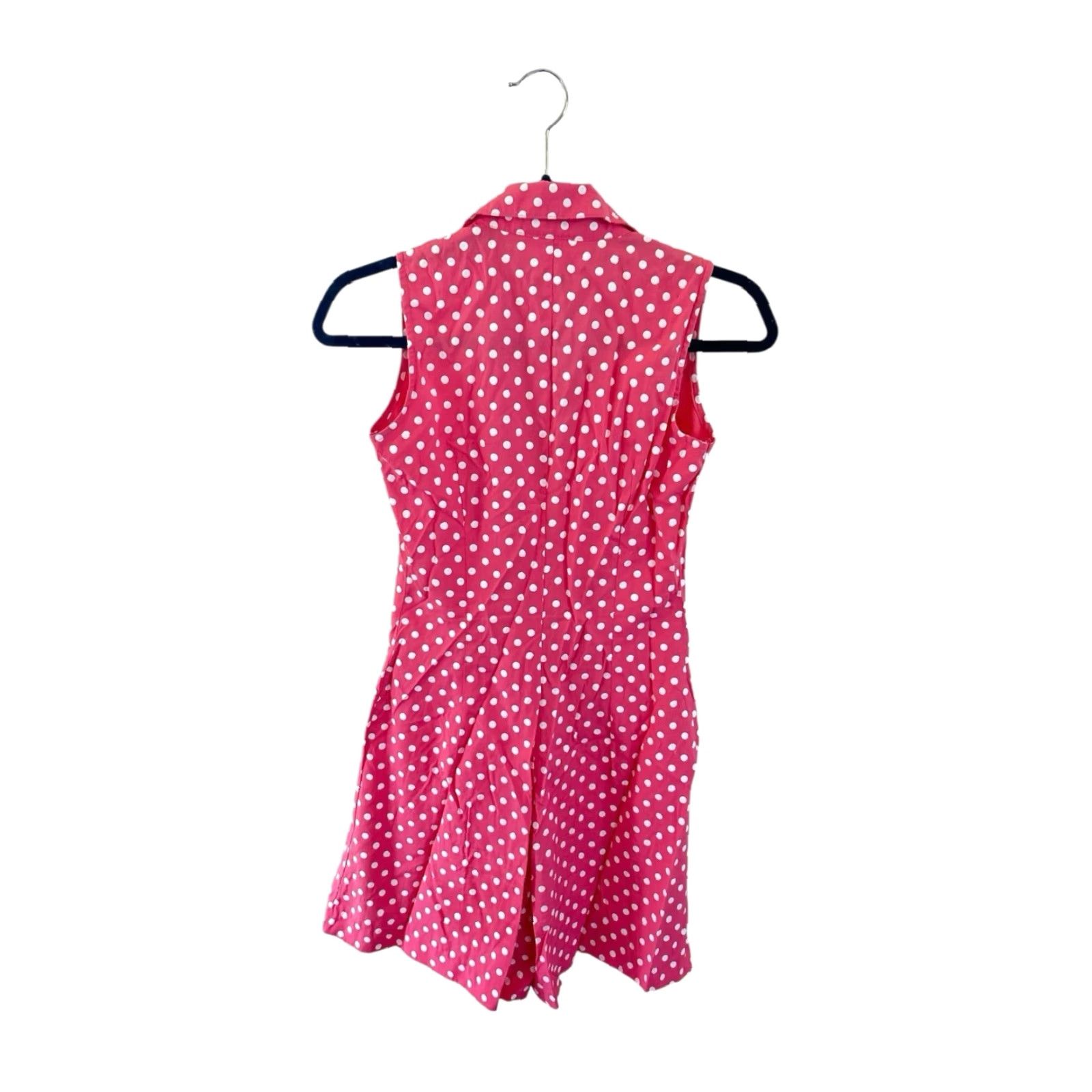Vintage VINTAGE Notorious blazer dress Womens 5 Pink 80s Sleeveless Mini Shirt Dress, Collared, 33.5" Long, 17" Across, GUC Size S / US 4 / IT 40 - 6 Thumbnail