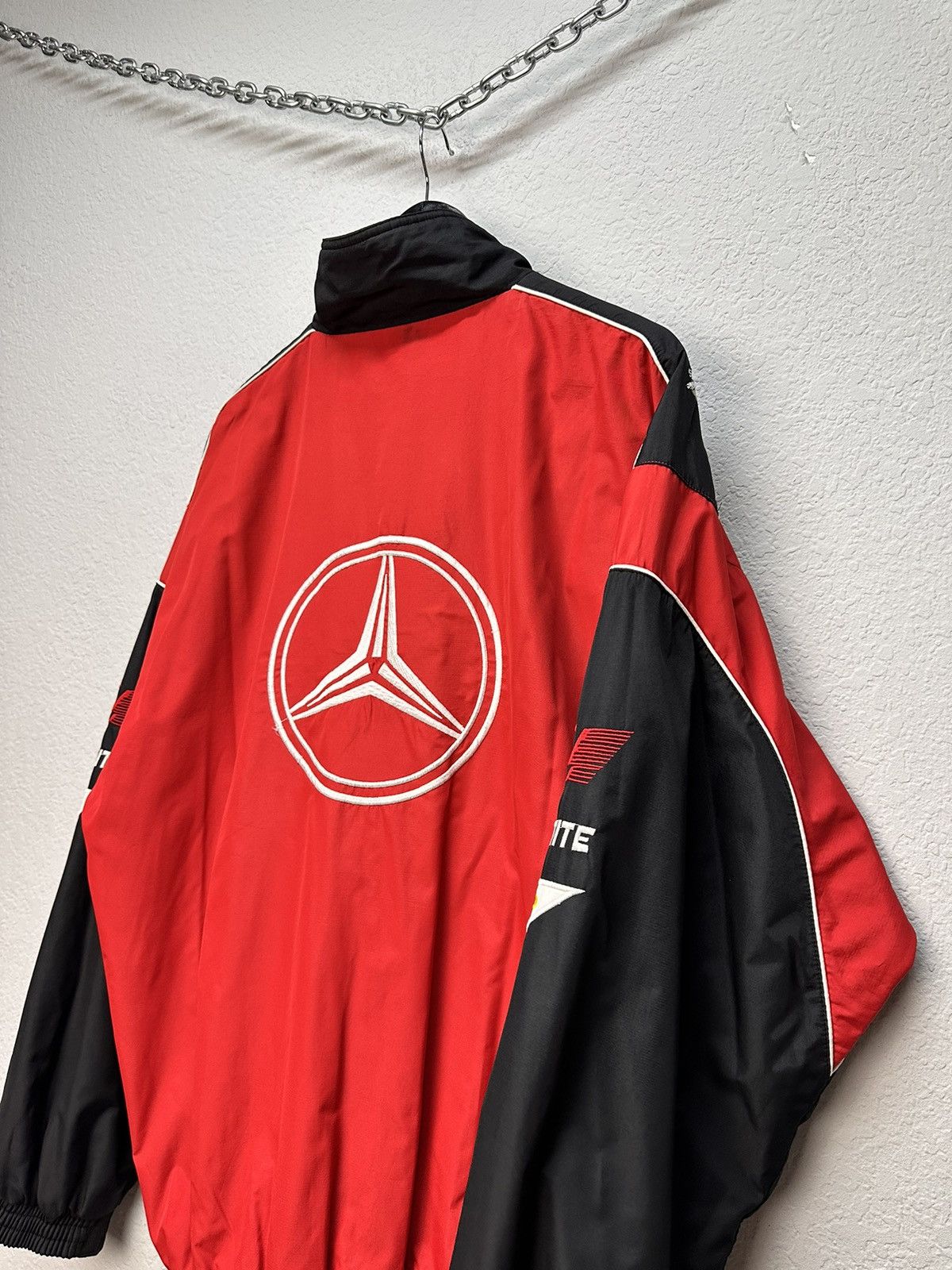 Mercedes-Benz Racing Jacket Moto Vodafone F1 Nascar Leather Red Bull Lucky Size US XL / EU 56 / 4 - 11 Thumbnail